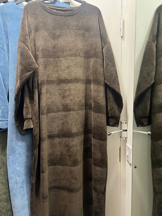 Chenille Velour Winter Midaxi Dress