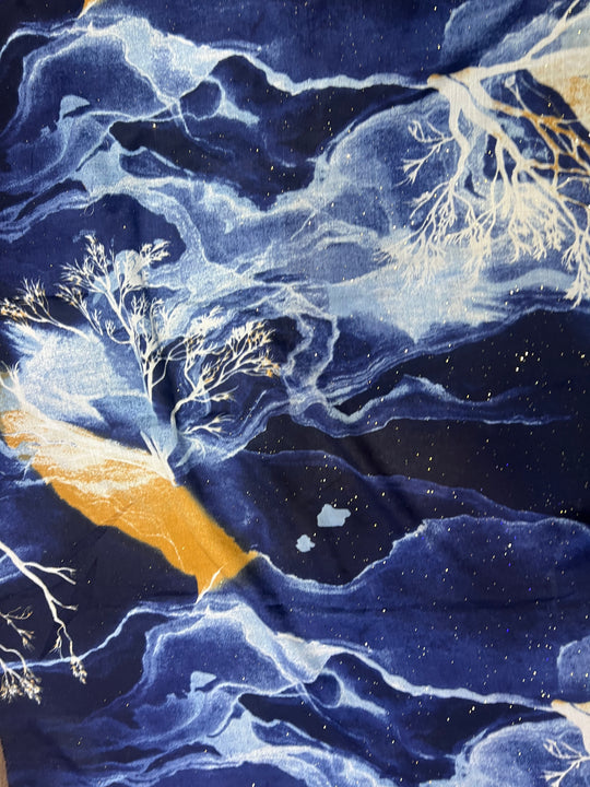 Printed Maxi Cotton Mix scarf/ Hijab with speckles