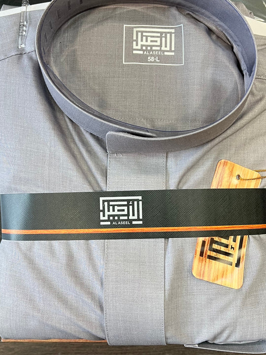 NEW Al Aseel Summer Thobe/ Jubbah with Zip - Light Grey Z-1003/1