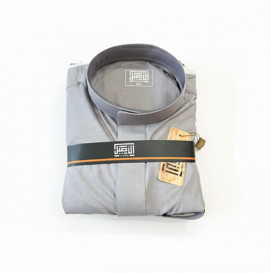 NEW Al Aseel Summer Thobe/ Jubbah with Zip - Light Grey Z-1003/1