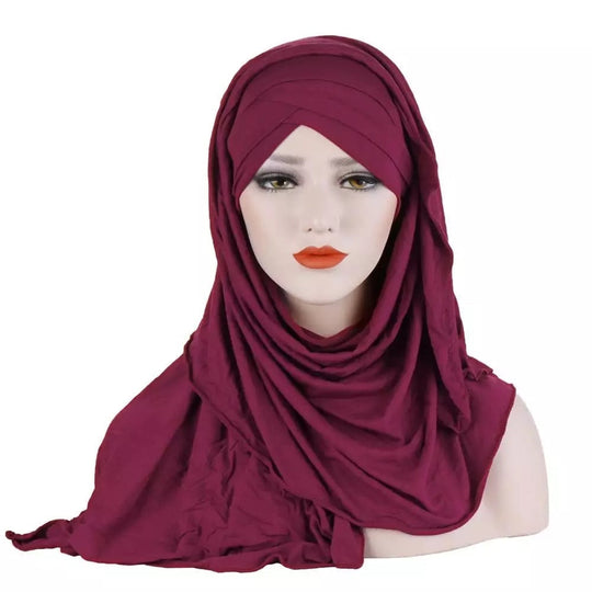 Easy Wear 2 in 1 Jersey Cap and Hijab attached