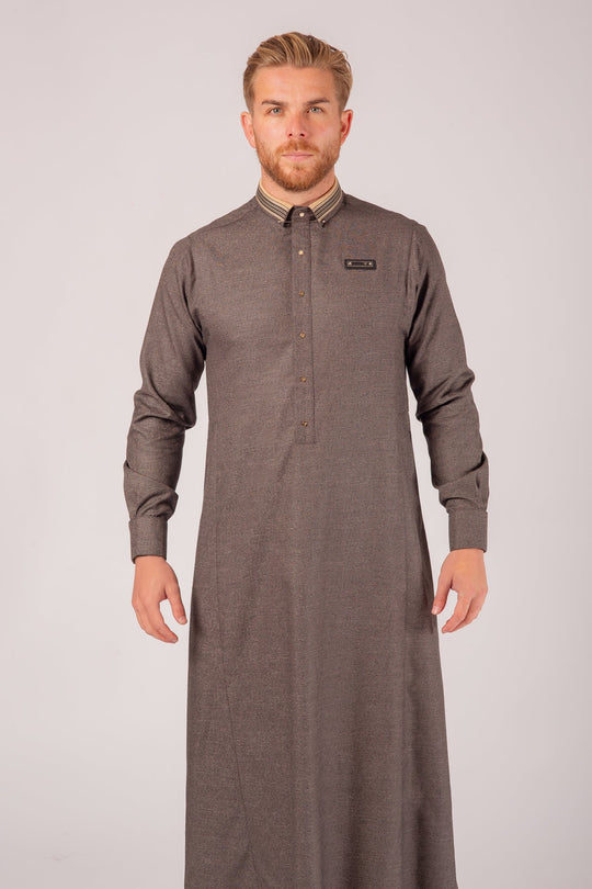 AAR25320 Al Ameer Latest Thobe / Jubba - Brown