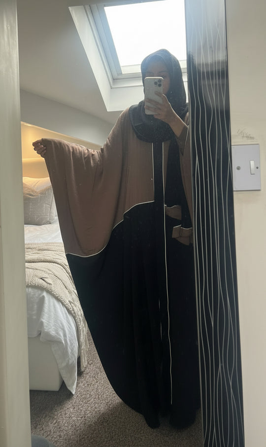 Batwing Abaya set in two tone