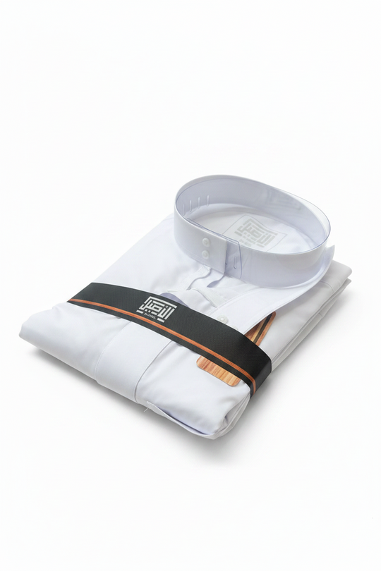 NEW Al Aseel Thobe/ Jubbah with Hidden Zip - WHITE AHZ2