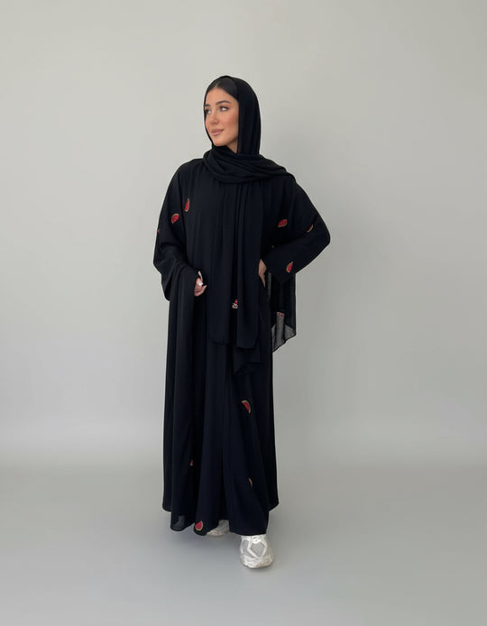 Water Melon Embroidered Abaya
