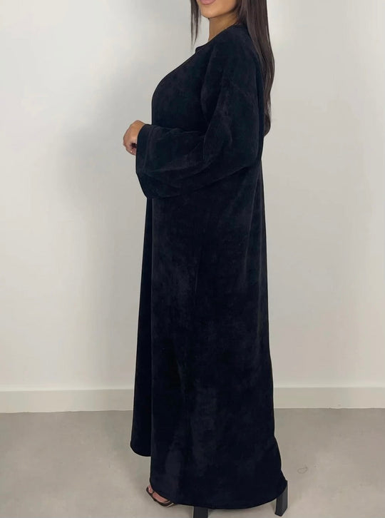 Chenille Velour Winter Midaxi Dress
