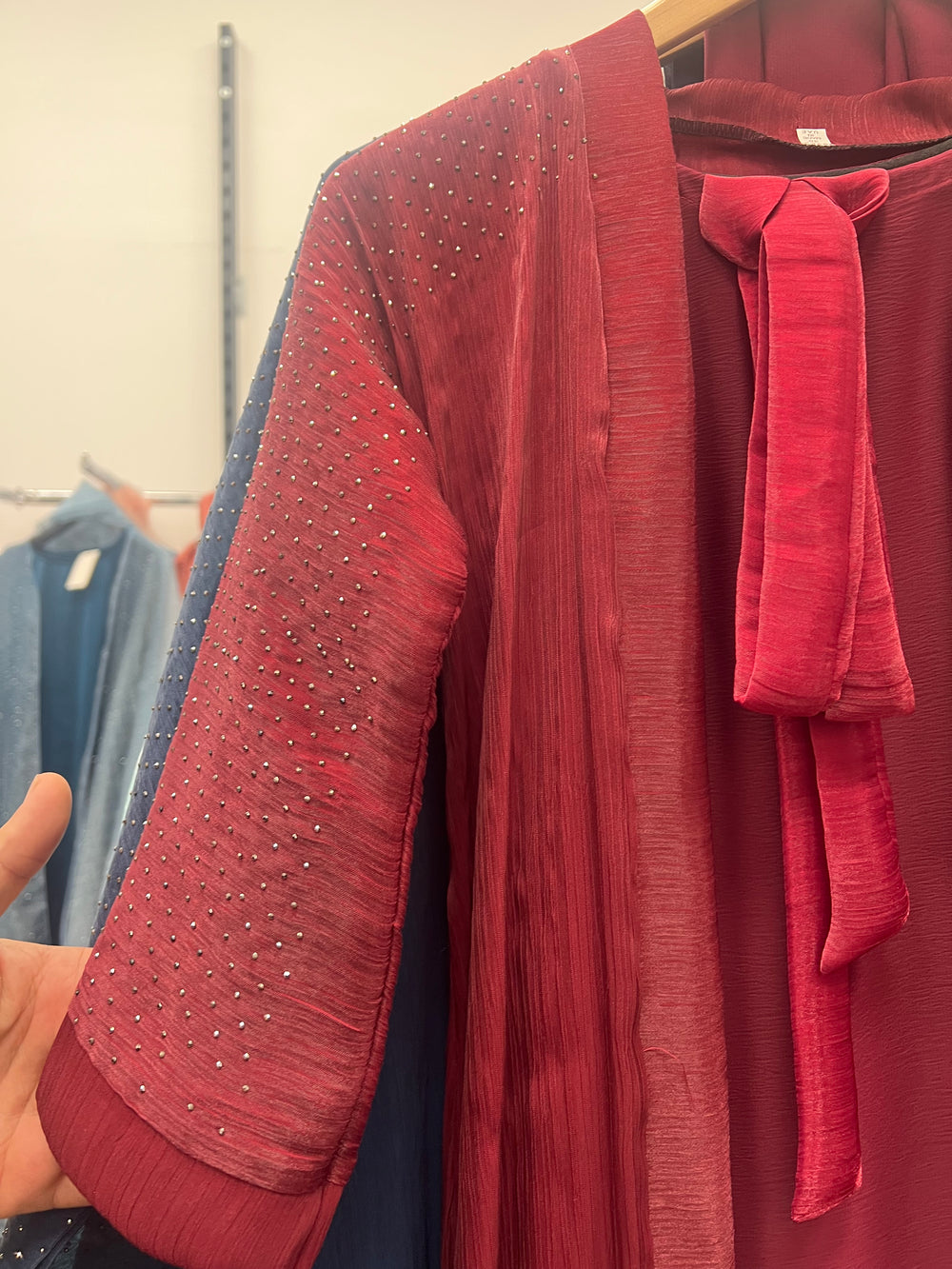 Raaina Organza Abaya Set in Maroon