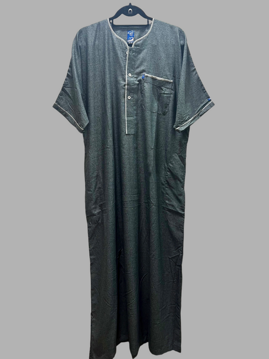 Half Sleeve Thobe/ Jubbah - Grey two toned marl