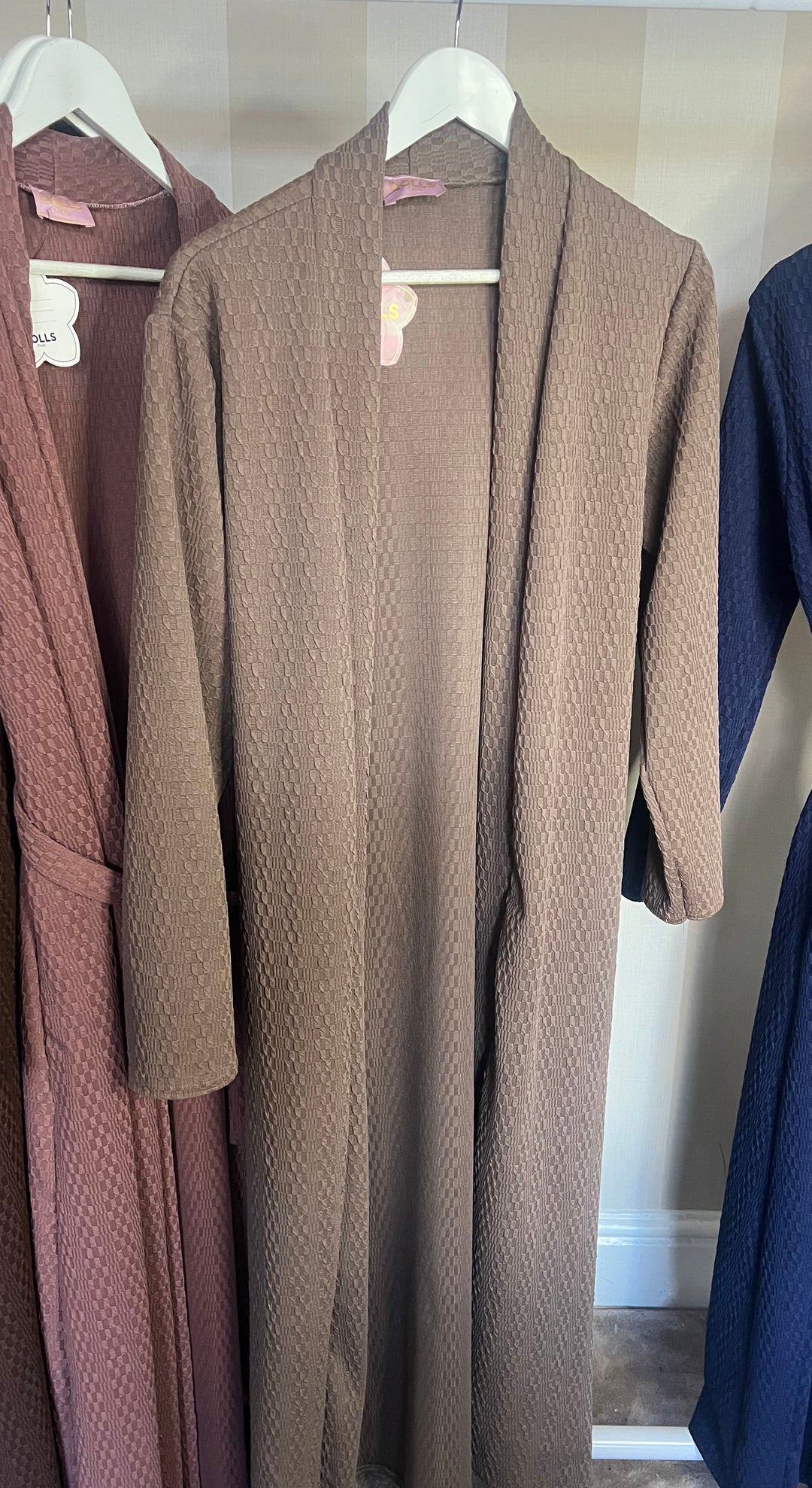 Belted Textured Maxi Coat/ kimono