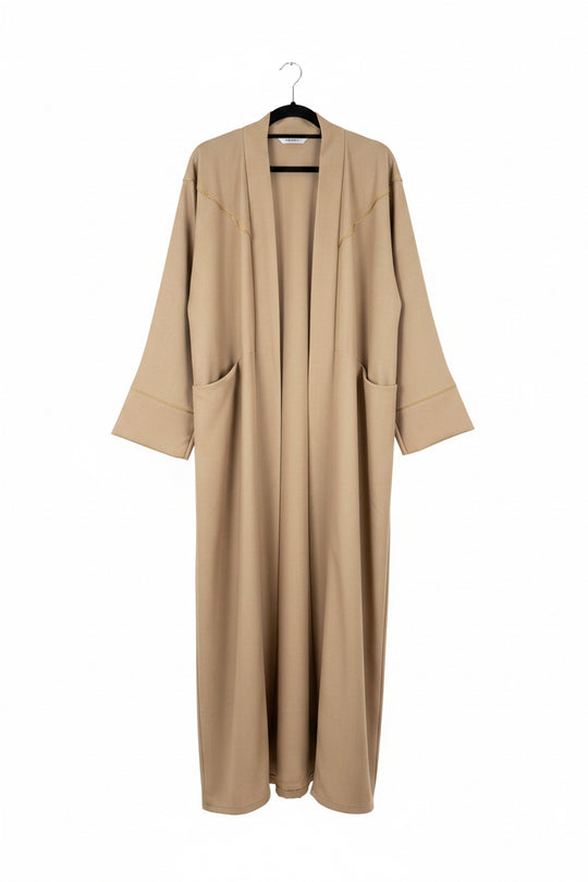 Linen Look Medium weight Duster Coat Midi Length