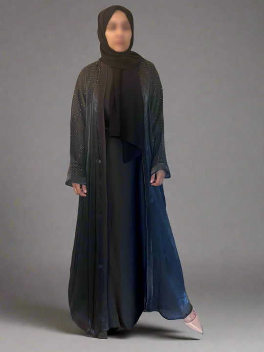 Raaina Organza Abaya Set in Black