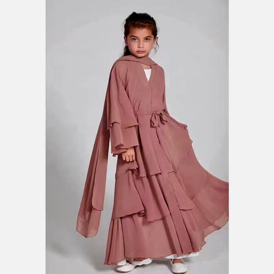 Chiffon Girls Princess Dress Abaya