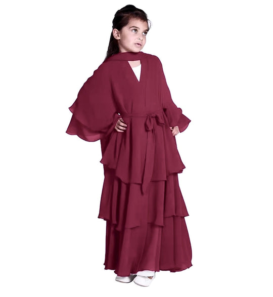 Chiffon Girls Princess Dress Abaya