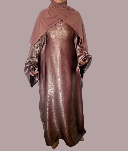 Shimmer Two toned Kaftan with ties in One Size