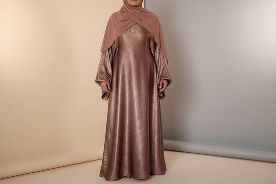 Shimmer Two toned Kaftan with ties in One Size
