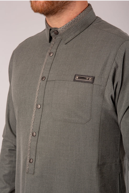 AAR25309 Al Ameer Latest Thobe / Jubba - Grey