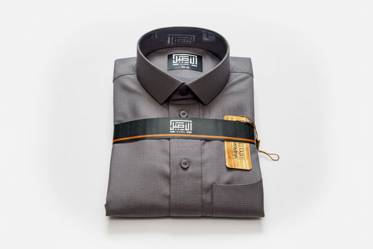 New Al Aseel Qatari Shirt Collar Thobe in Dark Grey 3