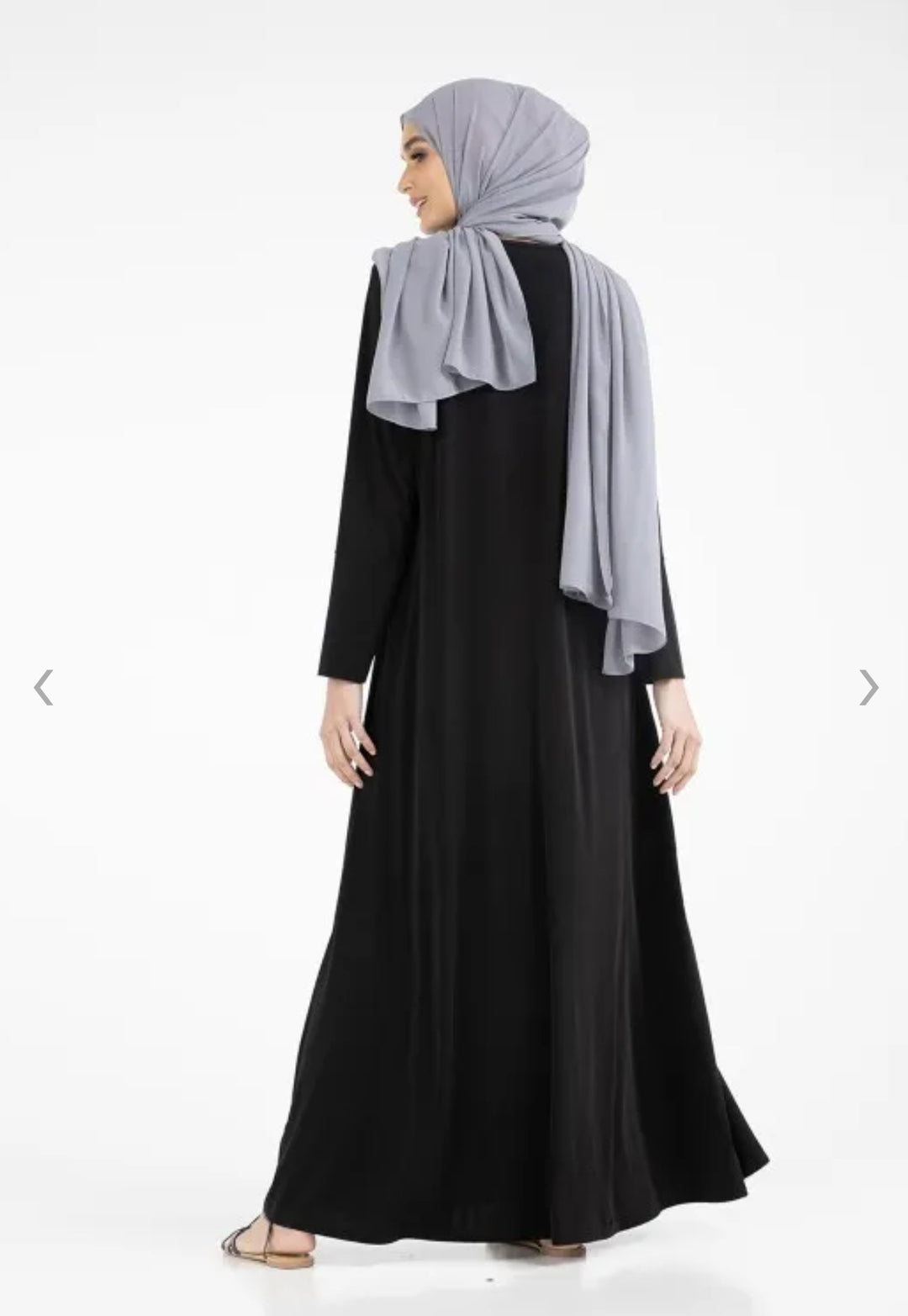 Basic Plain Jersey Abaya in Black