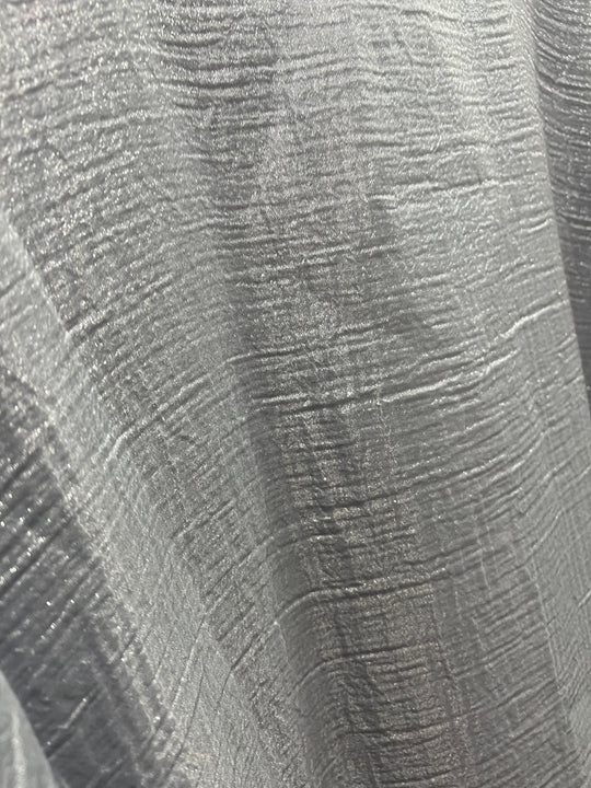 Beaded Organza Kimono Abaya in silver Grey
