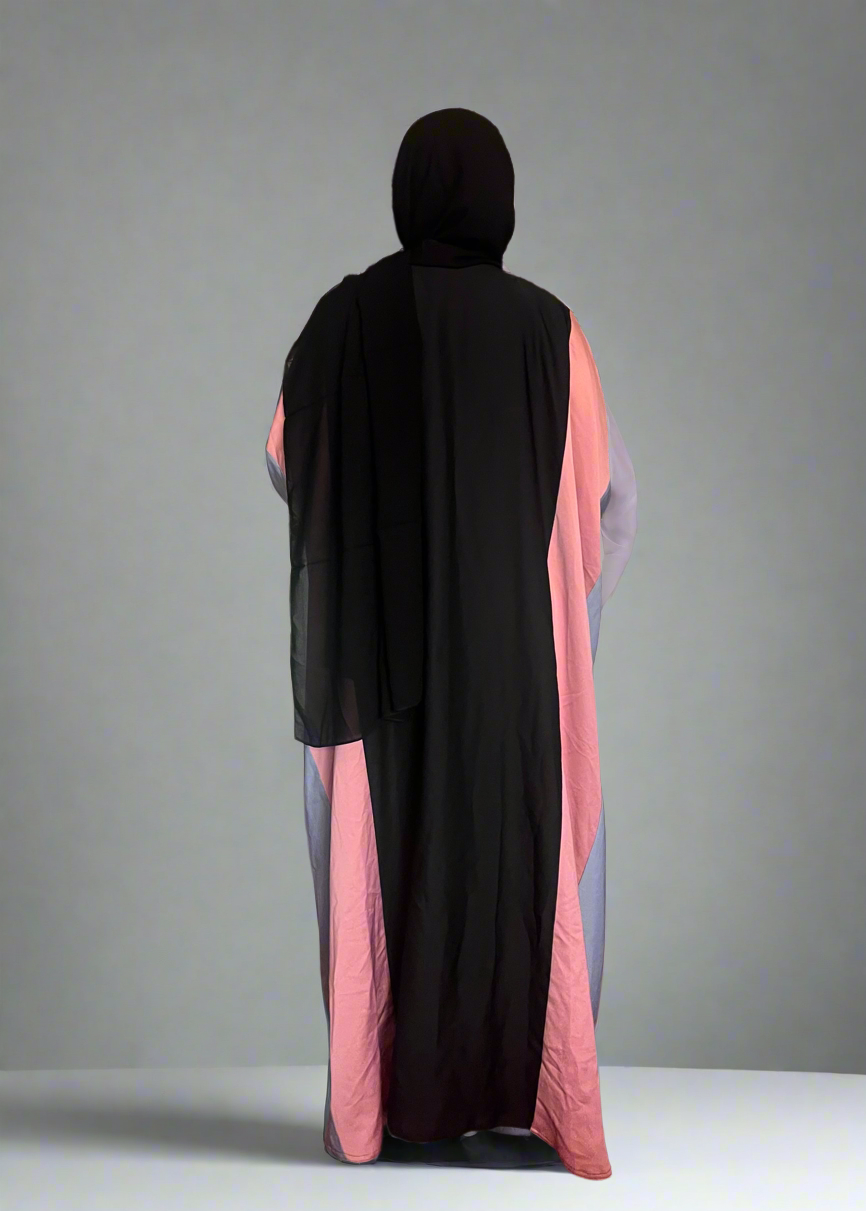 Batwing Nida Abaya with coloured Panels