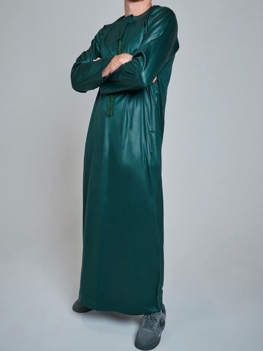 Emirati shiny Thobe Emerald Green