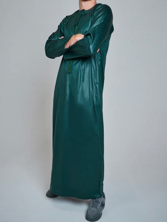 Emirati shiny Thobe Emerald Green