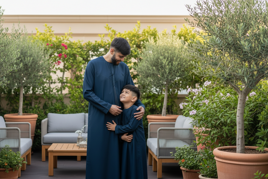 Premium Emirati Thobe/ Jubba in Deep Teal Blue -