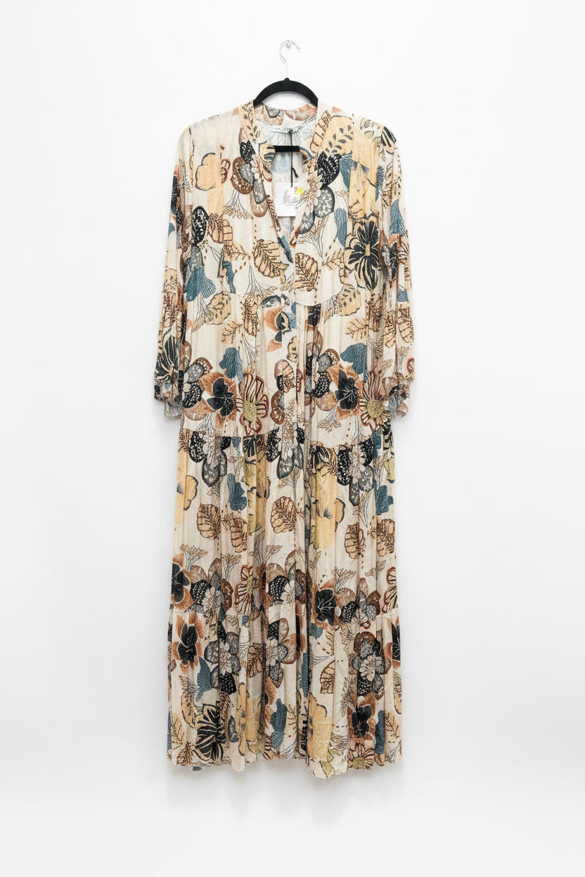 Floral Sparkle Premium Maxi Cotton Dress