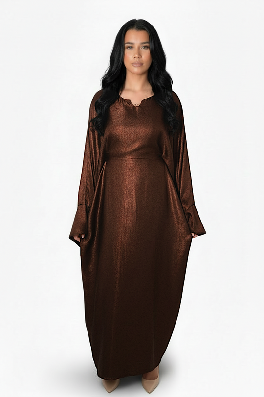 Shimmer Two toned Kaftan with ties in One Size