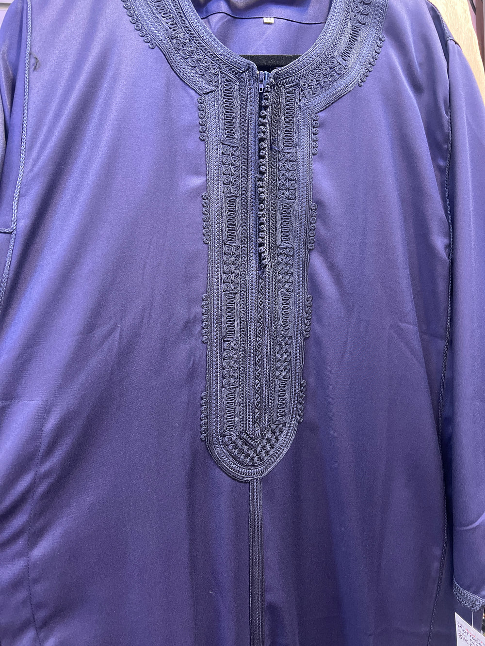 Premium Moroccan Full Sleeve Thobe/ Jubbah - Navy