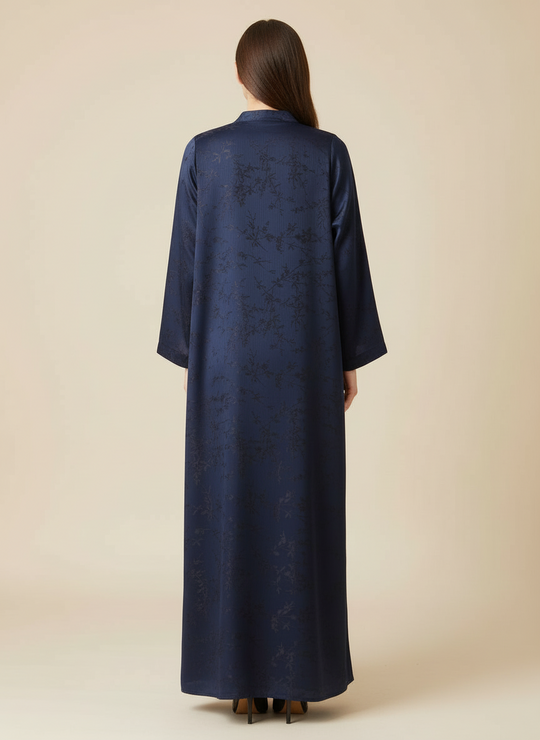 Jacquard print Abaya sets in Dark Brown