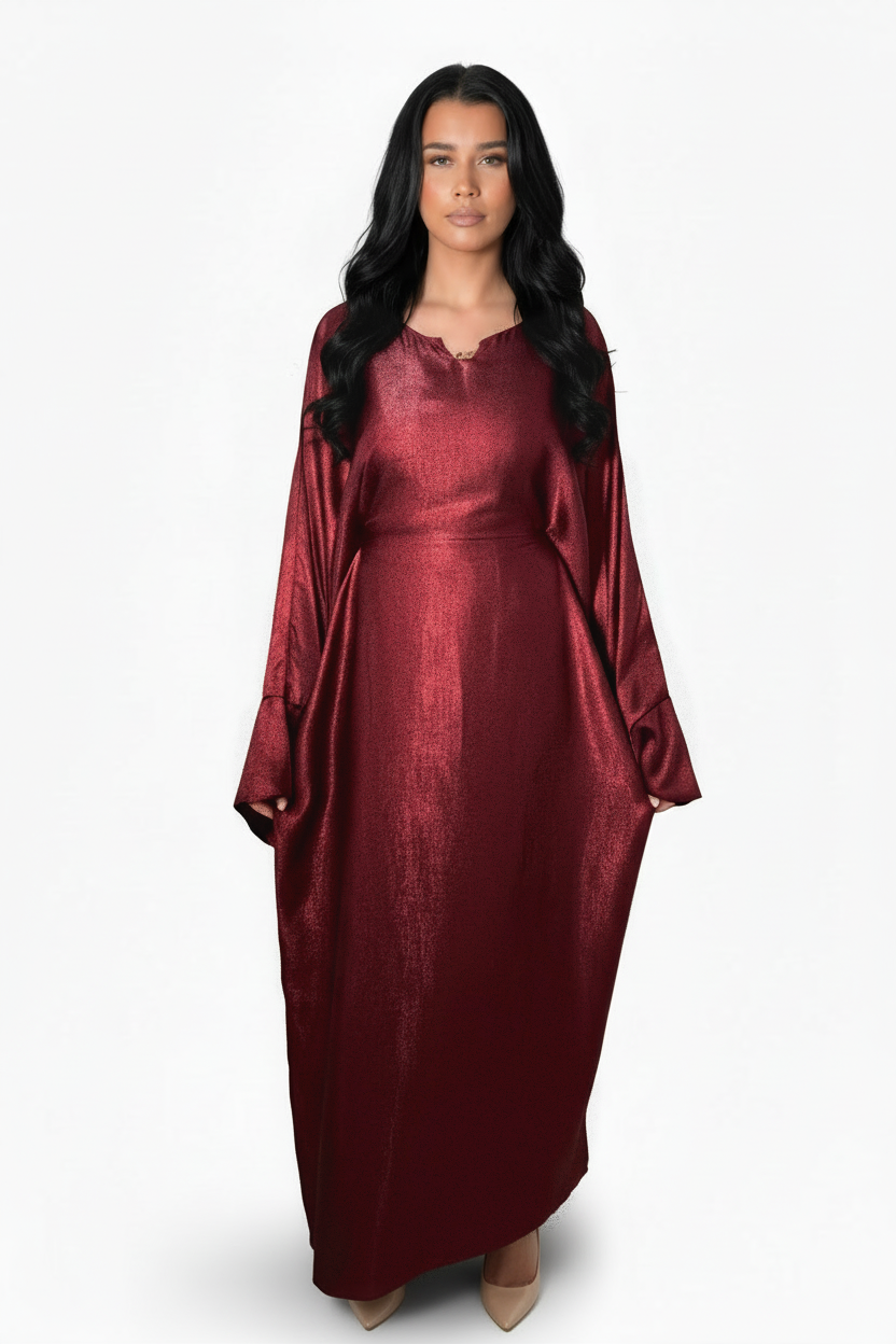 Two toned Shimmer Kaftan with ties in One Size