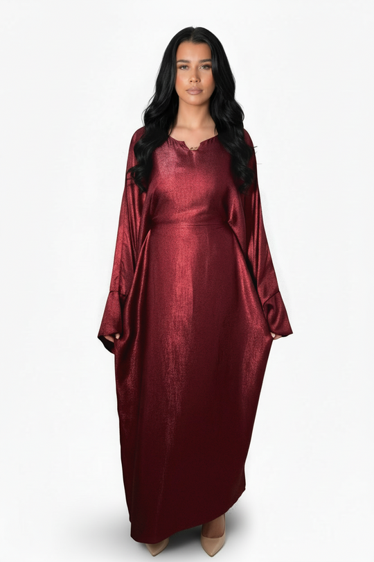 Shimmer Two toned Kaftan with ties in One Size