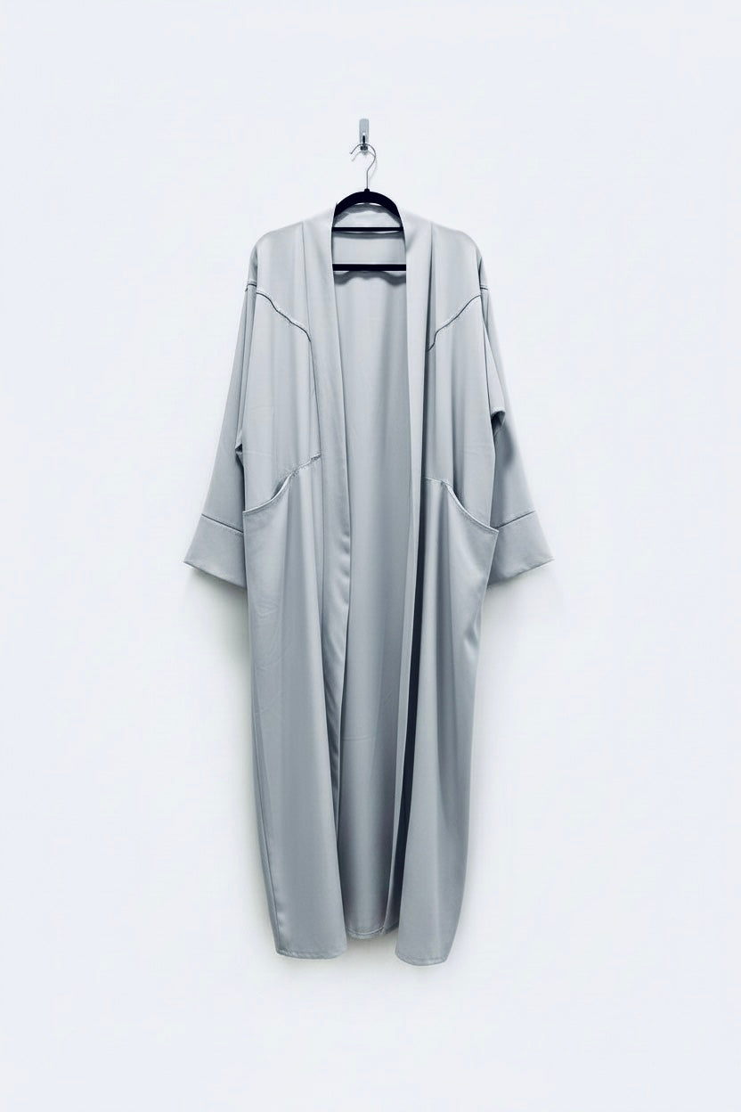 Linen Look Medium weight Duster Coat Midi Length