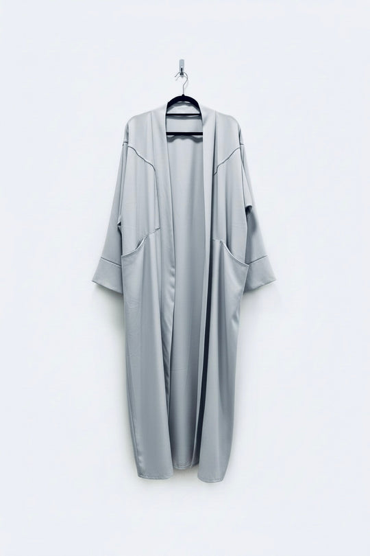 Linen Look Medium weight Duster Coat Midi Length