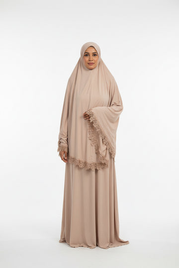 Two piece Prayer set in Jersey with Lace