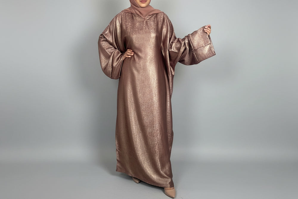 Two toned Shimmer Kaftan with ties in One Size