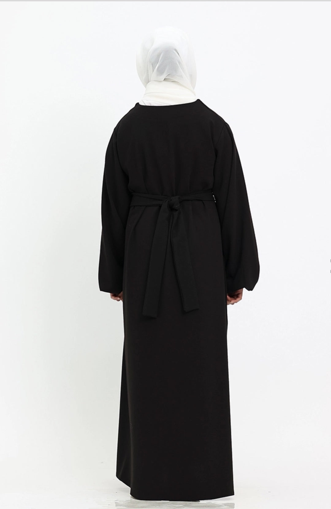 Belted Girls Winter Abaya with pockets