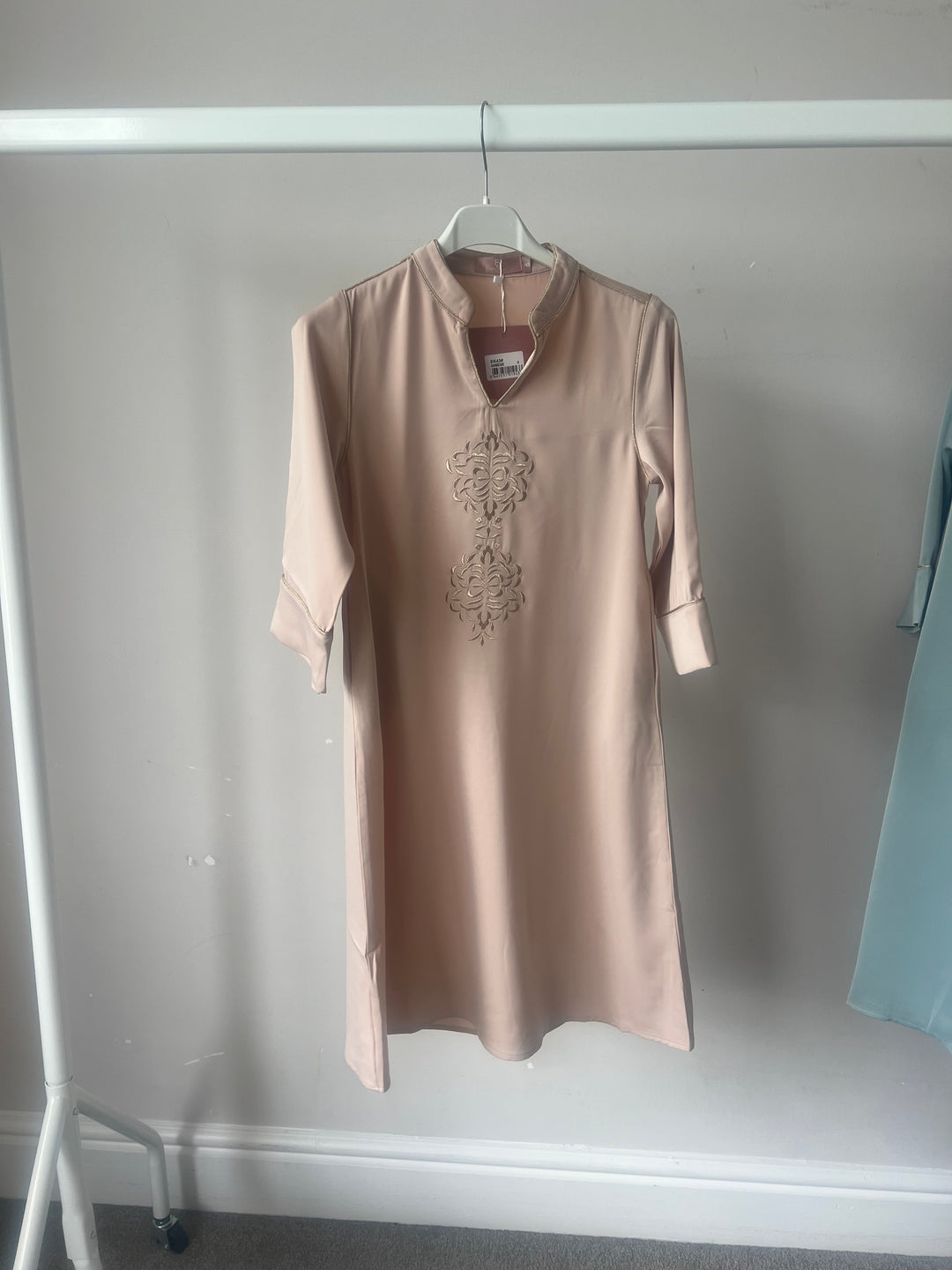 Girls Embroidered Satin Maxi Dresses