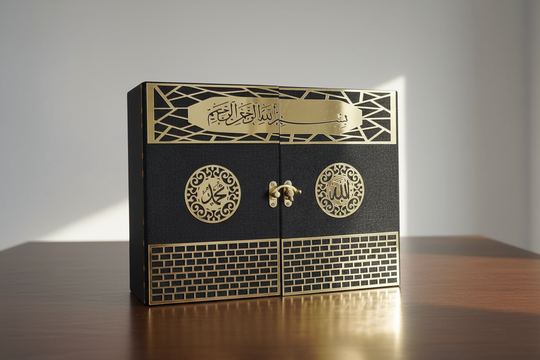Velvet Quran in Kaba Box- 5 piece set