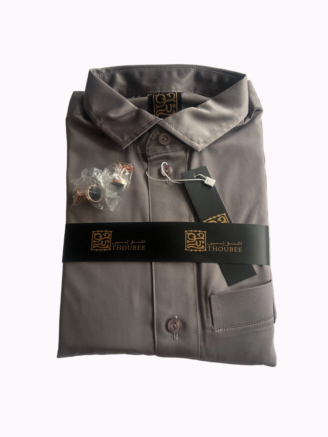 Thoubee Jubbah shirt collar  Taupe with cuff links