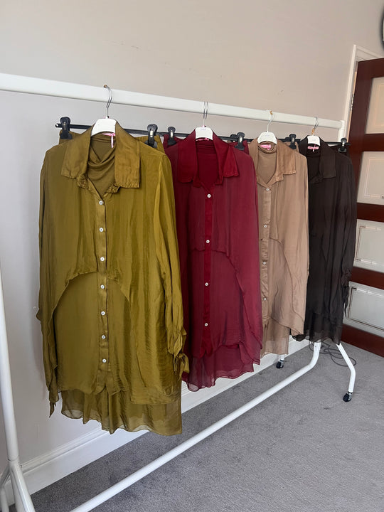Premium Long Silk Chiffon Co-ord sets