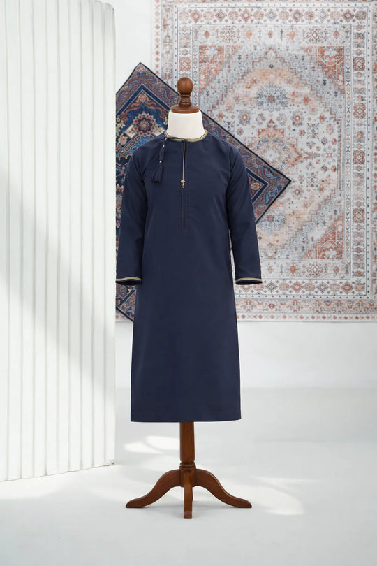 Boys Faris Omani Jubba/Thobe - Navy Blue