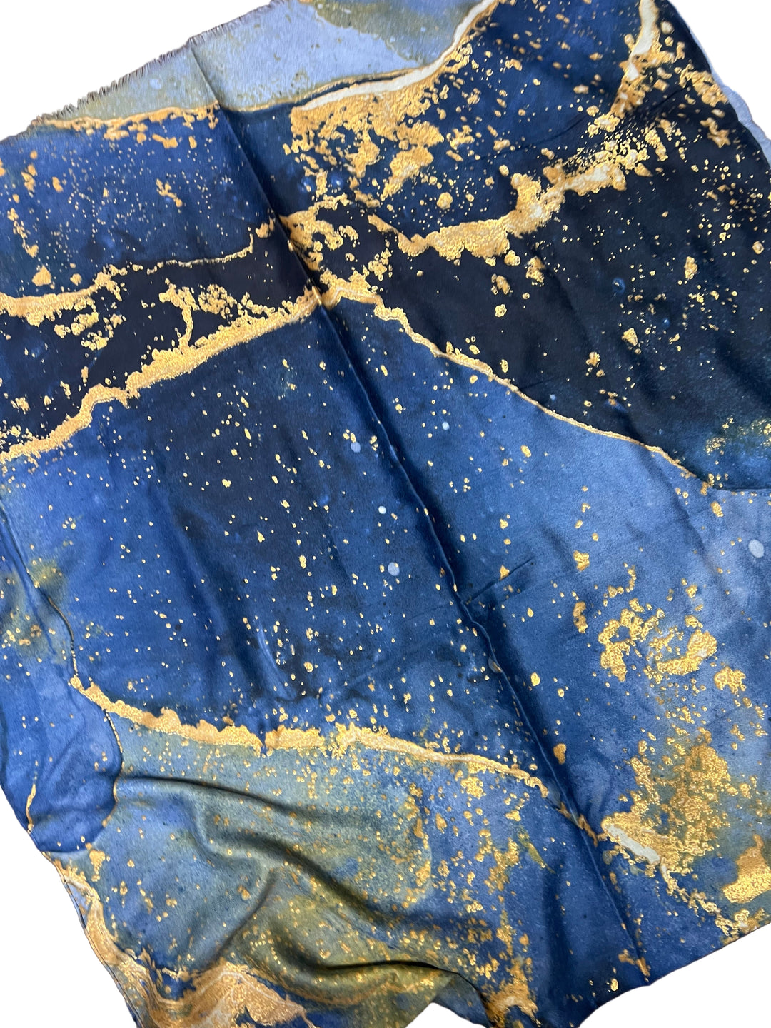 Printed Large Marble Print Shawls / Scarves/ Wrap with Gold