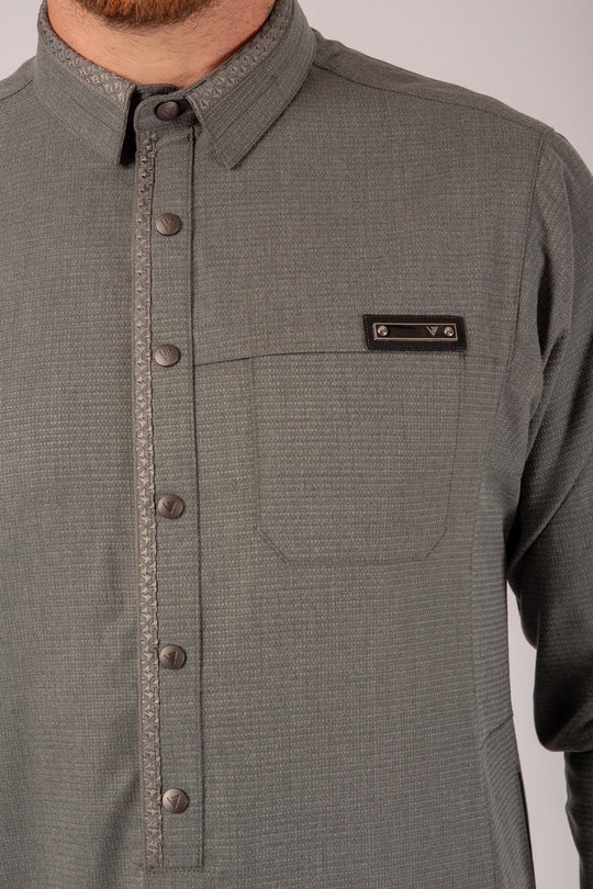 AAR25309 Al Ameer Latest Thobe / Jubba - Grey