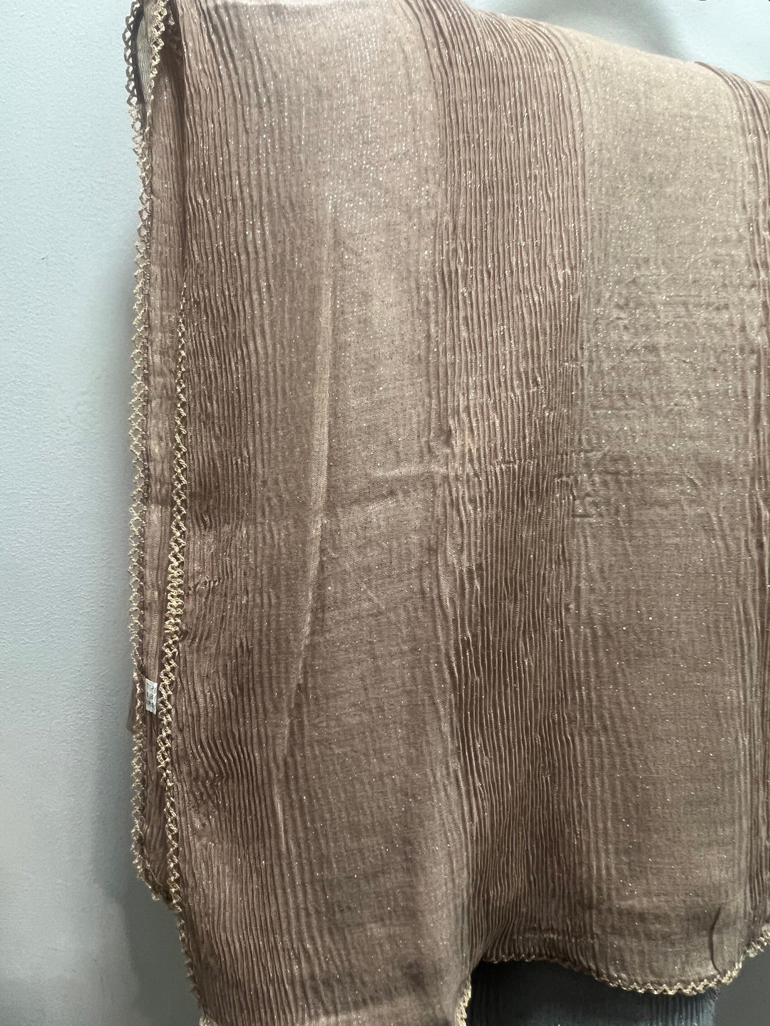 Crinkle Sparkly Hijab/Scarf with crochet lace edge