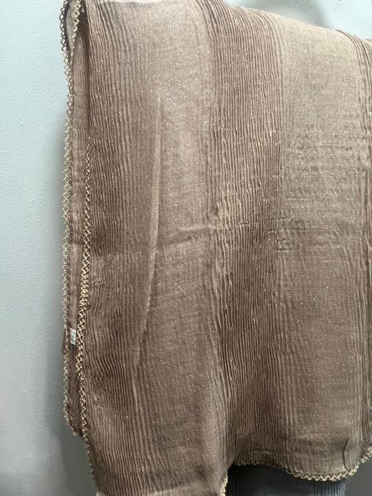 Crinkle Sparkly Hijab/Scarf with crochet lace edge