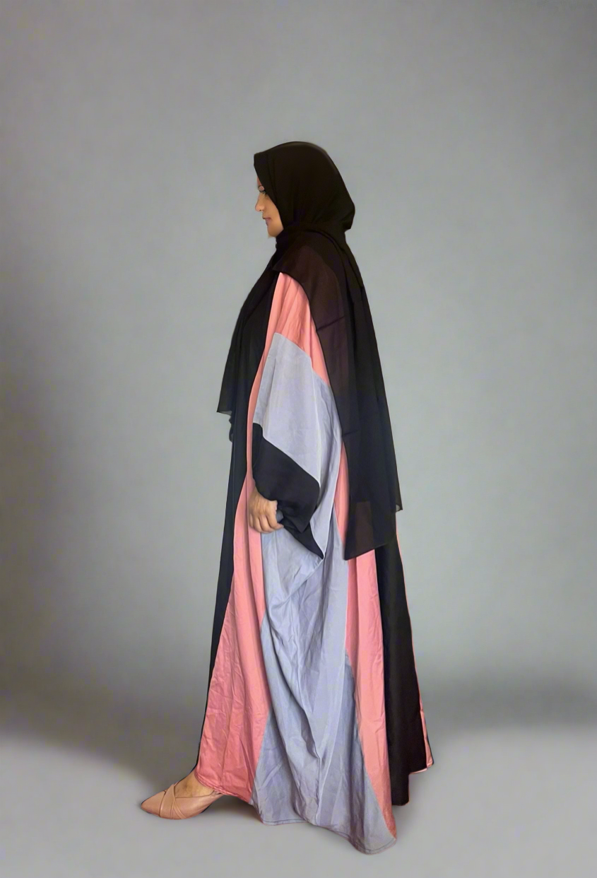 Batwing Nida Abaya with coloured Panels