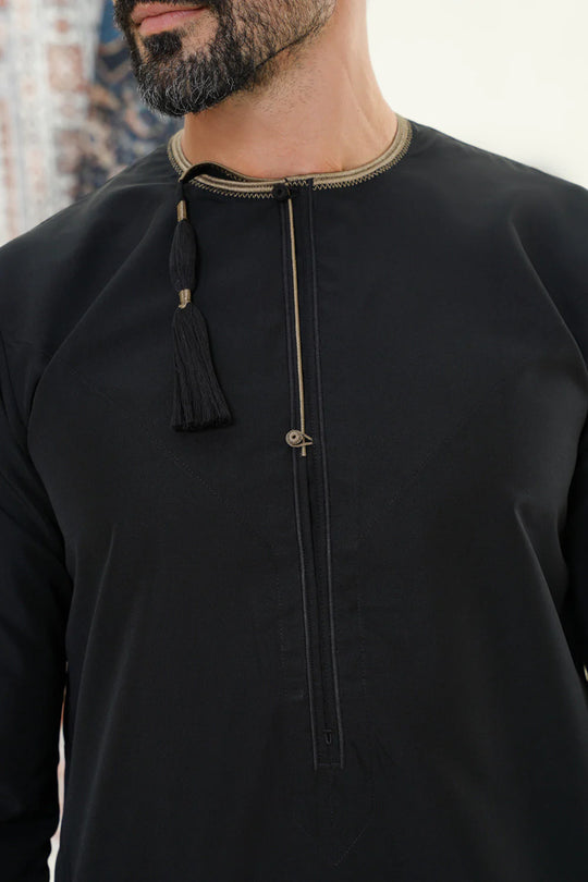 Faris Omani Thobe/Jubba - Black