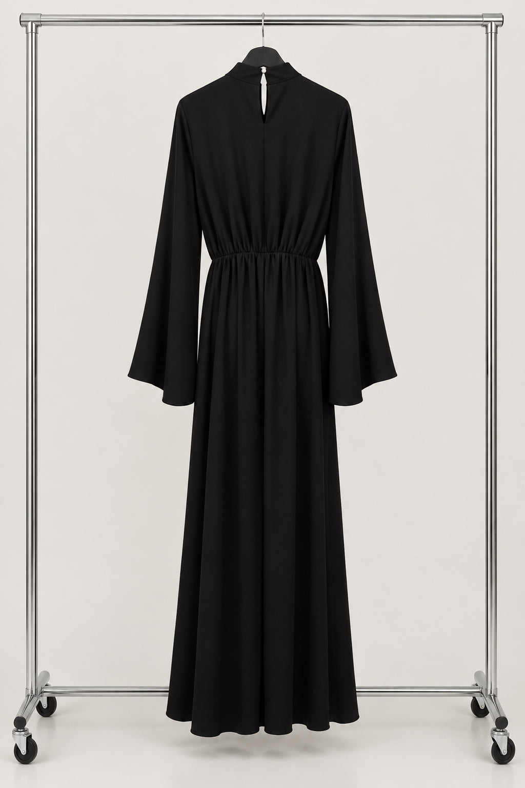 Crystal Gem Maxi Modest Dress - Black